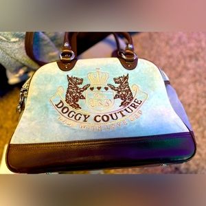 Rare Vintage Blue And Brown Juicy Couture Dog Carrier